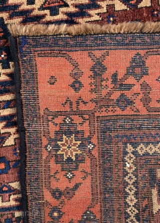 Antique Baluch rug. 19th century. Possibly Ferdows area. Wool foundation.                       