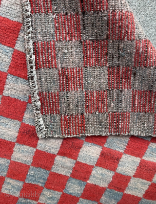 Antique Tibetan checkerboard khaden rug. Early 20th century. Email enquiries to owenrugs@gmail.com