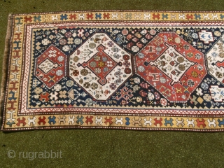 Old caucasian rug- Akstafa ?
Unusual size : 250*85
Nice design , overall good condition
P.cat
                    