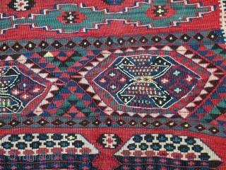 An Antique Turkish kilim end 19th century or 1st half of 20th century
Size is 210 x 142 cm or 6.11 x 4.8 ft          