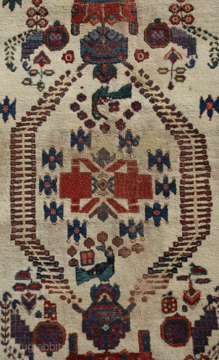 An Antique Afshar rug 19th century
old repaired, you can see on picture 5 and 9.
size is 152 x 118 cm.             