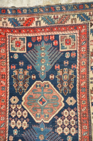 An Antique Caucaian runner (karabagh) late 19th century or 1st half of 20th century, red is fast and when I washed that the red runs on other colors.
size is 270 x 110  ...
