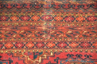 Tekke Mafrah 1900, rich colours, top qualitiy, just like tissue.
size is 104 x 48 cm or 3.5 x 1.8 ft             