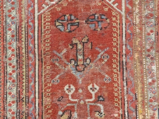 An Antique Anatolian melas rug, it's size is 144 x 90.                      