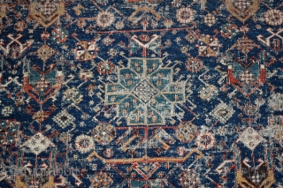 An Antique Caucasian Sumac carpet, very worn but still alive and well packed
19th century
290 x 165 cm                