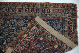 An Antique Caucasian Sumac carpet, very worn but still alive and well packed
19th century
290 x 165 cm                