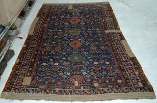 An Antique Caucasian Sumac carpet, very worn but still alive and well packed
19th century
290 x 165 cm                