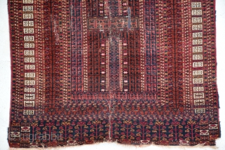 End 19th century Saryk Engsi with silk & cotton.
It's professionally washed and packed (all holes and damage areas are stiched with old kilims) no worries about more damaged, it's stopped at where  ...