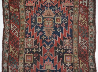 Karabagh small rug 1880, size is 123 x 96 cm.
overall good condition and nice elements.                  