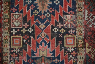 Karabagh small rug 1880, size is 123 x 96 cm.
overall good condition and nice elements.                  