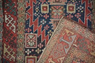 Karabagh small rug 1880, size is 123 x 96 cm.
overall good condition and nice elements.                  