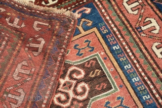 Antique Kurdish rug, end 19th century, fair condition, size is 140 x 93 cm                   