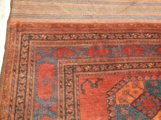 Ersari Main Carpet 1900, lovely colours, good condition with good pile. Size is 366 x 301 cm or 12 x 9.11 ft           