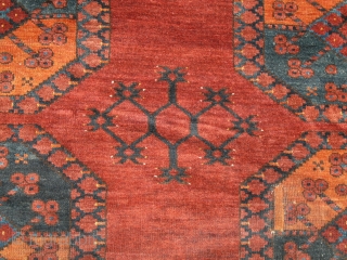 Ersari Main Carpet 1900, lovely colours, good condition with good pile. Size is 366 x 301 cm or 12 x 9.11 ft           