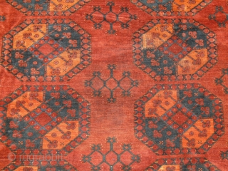 Ersari Main Carpet 1900, lovely colours, good condition with good pile. Size is 366 x 301 cm or 12 x 9.11 ft           