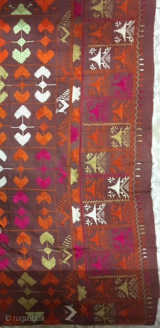 Vintage phulkari from east Punjab India from bungal village of Gurdaspur district of Punjab in very good condition.               