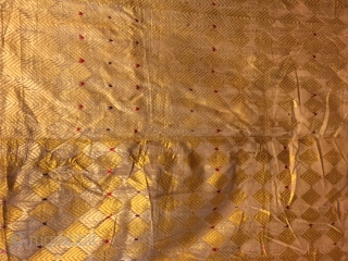 Rare Phulkari Bagh from west Punjab (Pakistan)India in one off white colour in fair condition used during the marriage occasion in India           