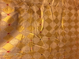 Rare Phulkari Bagh from west Punjab (Pakistan)India in one off white colour in fair condition used during the marriage occasion in India           