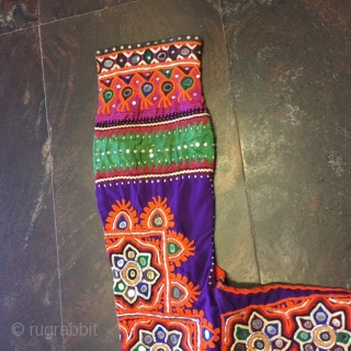 kutchi (kanchala)top of pakko style mirror work worn by sodha rajput women in kutch region Gujarat with very nice embroidery done on both the sides of the top (kanchala)both the sides of  ...