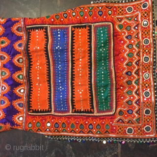 kutchi (kanchala)top of pakko style mirror work worn by sodha rajput women in kutch region Gujarat with very nice embroidery done on both the sides of the top (kanchala)both the sides of  ...