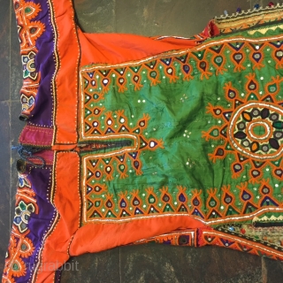 kutchi (kanchala)top of pakko style mirror work worn by sodha rajput women in kutch region Gujarat with very nice embroidery done on both the sides of the top (kanchala)both the sides of  ...