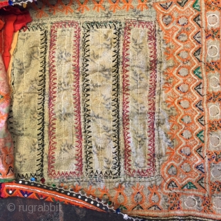 kutchi (kanchala)top of pakko style mirror work worn by sodha rajput women in kutch region Gujarat with very nice embroidery done on both the sides of the top (kanchala)both the sides of  ...