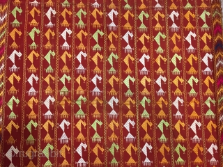 Extremely rare design phulkari bagh from east Punjab India from ghumrai village of Amritsar district of Punjab India.the phulkari is in mint condition.          