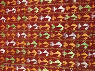 Extremely rare design phulkari bagh from east Punjab India from ghumrai village of Amritsar district of Punjab India.the phulkari is in mint condition.          