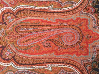Square Paisley  rumal of c.1870 measuring 68inches X 68 inches hand woven for the royal family in India with beautiful mango motifs in this rumal.the rumal is in perfect condition.  