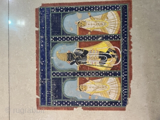 Vintage fine quality miniature painting of lord Shrinath ji on gouache of paper  from karoli school Udaipur Rajasthan india  Circa 1900 painted with stone colours the size of the painting  ...