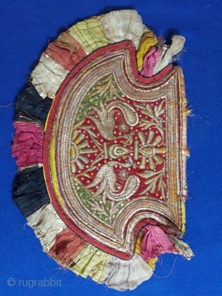 beautiful hand fan of kala batu work with both sides reversible work the size of fan is 11 x 17 inches the fan is in very good condition     