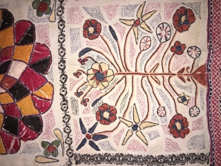 Vintage Kantha from Murshidabad district of West Bengal India  C.1900. Made from finest cotton with cotton hand needle embroidery at its best quality of suzani Kantha  the size of tha  ...