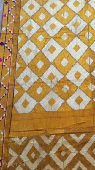 Phulkari Bagh from west Punjab (Pakistan) in good condition with geometric design.                     