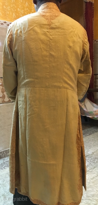 Rare fine Parsi choga used by the Parsi community for various ceremonies 1900.C the size of the coat is size 40            