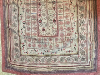 Very fine intricate needle work Kantha from joypurhat village of Rajshahi district of Bangladesh 1900 C. with the finest quilt of hand needle work embroidery the size of this Kantha is 164  ...