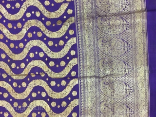 Vintage Pitambari sari from Benaras city of Uttar Pradesh India used by the Indian royal family's for special events in there families the sari is in mint condition ready to wear . 