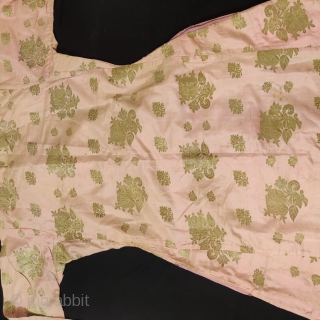 Vintage fine quality real golden zari kinkhab  Angarakha from Lucknow city of Uttar Pradesh India 1900C. on silk baby pink colour the Angarakha is in very good condition.    