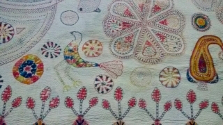 Kantha from srihatta village Bangladesh with very fine intricate hand embroidery with very condition.                   