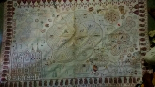 Kantha from srihatta village Bangladesh with very fine intricate hand embroidery with very condition.                   