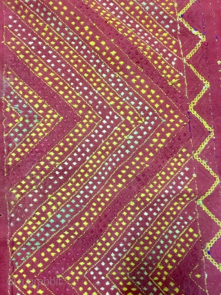 Vintage Indian phulkari called Darshan darwaja from Punjab India.it is one of the rare form of phulkari  called darshan darwaja with figured wok the bagh is in good condition.   