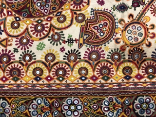 Kutchi dharinya wall hanging from the Rabari tribe of Kutch Gujrat India completely Hand embroidered the size of the hanging is 168  X 108 cms.       