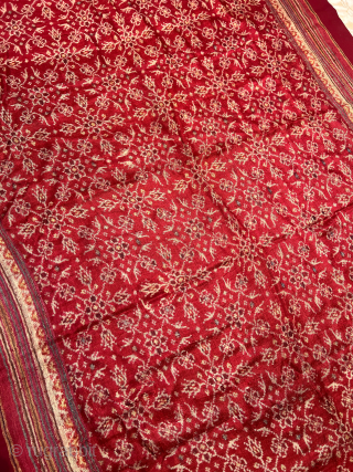 Vintage double ikat Patan patolu from Gujarat India 19C called as the chabdi bhat or aath phool in local language means 8 flower basket in good condition the size of the patola  ...