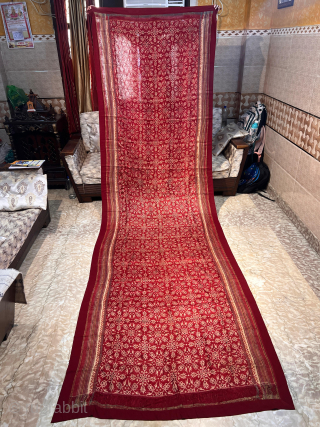 Vintage double ikat Patan patolu from Gujarat India 19C called as the chabdi bhat or aath phool in local language means 8 flower basket in good condition the size of the patola  ...