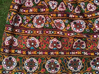 Vintage Rabari ghaghra (skirt) full size  from Kutch region Gujarat hand embroidered with very fine work the size of the skirt is 3.5 metre in length and height is 1 meter 