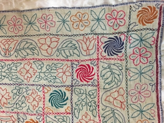 Kantha from  Jhikargachha village of Jessore District in the Division of Khulna, Bangladesh know for its finely hand embroidered work vintage Kanthas to its best embroidery  with the huge size  ...