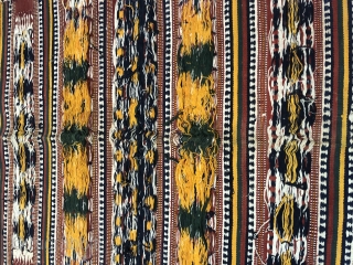 Durrie handwoven of cotton with vibrant colours with geometrical design all over from Thar desert region of Rajasthan India.the durrie is in very find condition without any holes or stains.the size of  ...