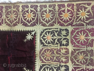 Bichyat velvet kala batu work from the royals of Lucknow Uttar Pradesh india used in their  court .the bichyat is rare to find in this good condition and size mainly find  ...