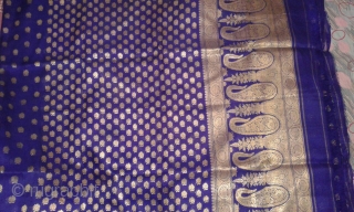 THIS IS OLD ANTIQUE HAND WOVEN ZARI (SILVER TREADS) SARI FROM VARANASI CALLED PITAMBARI OF LATE 19TH CENTURY WORN BY THE ROYAL FAMILIES OF INDIA THE SARI IS IN VERY GOOD SHAPE  ...