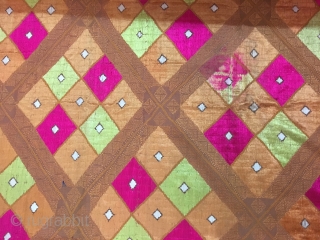 Surajmukhi vintage Phulkari Bagh  from Mansa village of Punjab state of India in good condition                 