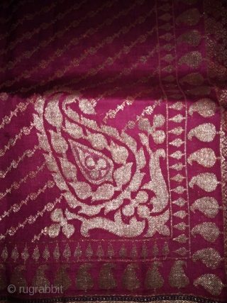 Vintage real Zari Pitambari sari in pink colour from Varanasi Uttar Pradesh made for the royal family’s in India.the sari is in mint condition.         